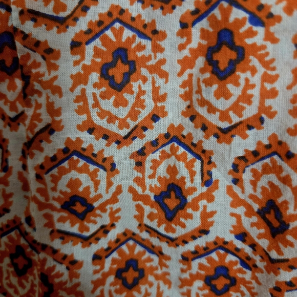 Talbots Orange Patterned Blouse - Picture 5 of 5